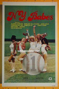 H782 N.Y. BABES one-sheet movie poster '79 baseball sexploitation!