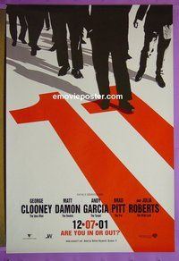 H803 OCEAN'S 11 double-sided advance one-sheet movie poster '01 Soderbergh