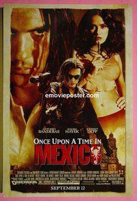 H808 ONCE UPON A TIME IN MEXICO double-sided advance one-sheet movie poster '03 Banderas