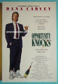 H814 OPPORTUNITY KNOCKS double-sided one-sheet movie poster '90 Dana Carvey