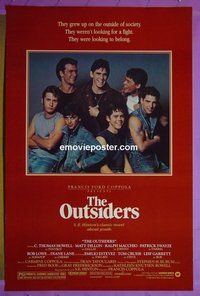 H820 OUTSIDERS one-sheet movie poster '82 Francis Ford Coppola