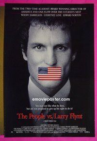 H832 PEOPLE VS LARRY FLYNT double-sided one-sheet movie poster '96 Woody Harrelson