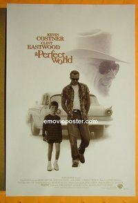 H836 PERFECT WORLD double-sided one-sheet movie poster '93 Eastwood, Costner