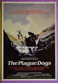 H851 PLAGUE DOGS one-sheet movie poster '82 Martin Rosen dog cartoon