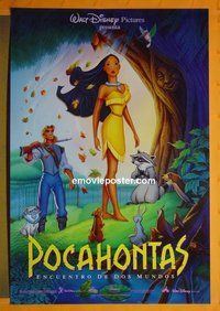 H861 POCAHONTAS Spanish one-sheet movie poster '95 Walt Disney cartoon!
