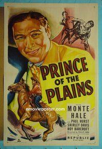 H881 PRINCE OF THE PLAINS one-sheet movie poster '49 Monte Hale