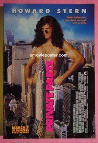 H884 PRIVATE PARTS double-sided advance one-sheet movie poster #1 '96 Howard Stern