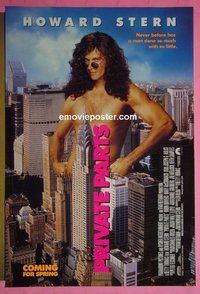 H885 PRIVATE PARTS double-sided advance one-sheet movie poster #2 '96 Howard Stern