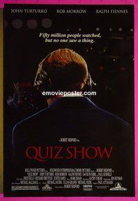 H898 QUIZ SHOW double-sided one-sheet movie poster '94 Ralph Fiennes, Redford