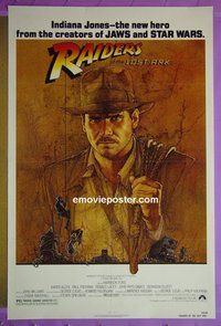 H902 RAIDERS OF THE LOST ARK one-sheet movie poster '81 Harrison Ford