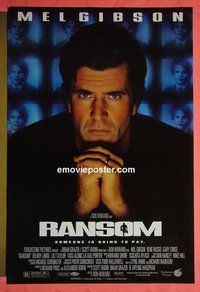H907 RANSOM double-sided one-sheet movie poster '96 Mel Gibson,Rene Russo