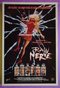 H912 RAW NERVE one-sheet movie poster '91 Glenn Ford, Traci Lords