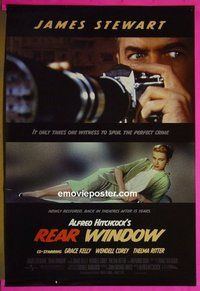 H913 REAR WINDOW double-sided one-sheet movie poster R2000 Alfred Hitchcock, Stewart