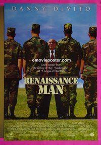 H918 RENAISSANCE MAN double-sided one-sheet movie poster '94 Danny DeVito