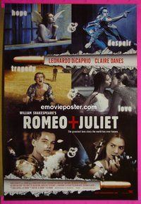 H948 ROMEO & JULIET double-sided int'l style C one-sheet movie poster '96 DiCaprio, Danes