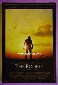H951 ROOKIE double-sided advance one-sheet movie poster '02 baseball, Dennis Quaid