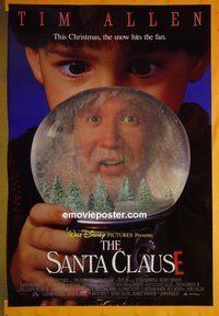 H968 SANTA CLAUSE double-sided lenticular one-sheet movie poster '94 Tim Allen, Christmas
