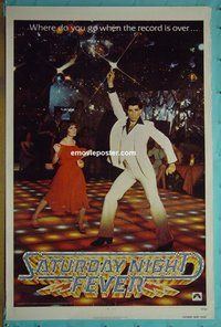 H971 SATURDAY NIGHT FEVER teaser one-sheet movie poster 77 Travolta