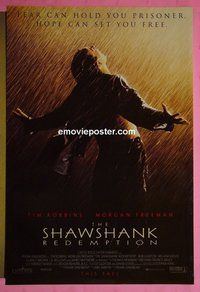 I005 SHAWSHANK REDEMPTION double-sided advance one-sheet movie poster '94 Tim Robbins