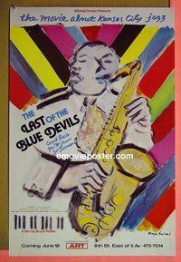 H648 LAST OF THE BLUE DEVILS 24x36 special '79 art of jazz musician playing sax by Ensrud!
