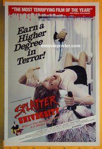 I054 SPLATTER UNIVERSITY one-sheet movie poster '84 Troma, horror