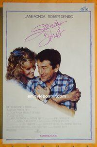 I057 STANLEY & IRIS advance one-sheet movie poster '89 De Niro, Jane Fonda