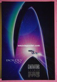 I068 STAR TREK: GENERATIONS double-sided advance one-sheet movie poster #2 '94 Stewart, Shatner