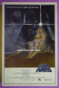 I075 STAR WARS int'l style A 1sh '77 George Lucas classic sci-fi epic, great art by Tom Jung!
