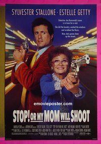 I081 STOP OR MY MOM WILL SHOOT double-sided one-sheet movie poster '92 Sylvester Stallone