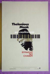 I083 STRAIGHT NO CHASER one-sheet movie poster '89 Thelonious Monk
