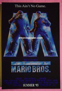 I090 SUPER MARIO BROS double-sided advance one-sheet movie poster '93 Nintendo!