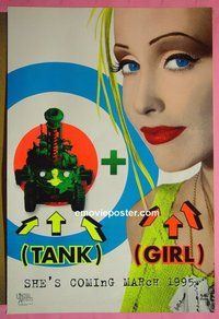 I109 TANK GIRL teaser one-sheet movie poster '95 Lori Petty, Ice-T, Naomi Watts