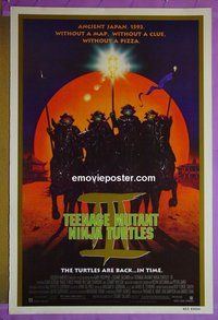 I113 TEENAGE MUTANT NINJA TURTLES 3 one-sheet movie poster '93 TMNT 3