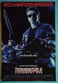 I116 TERMINATOR 2 double-sided advance one-sheet movie poster 91 Schwarzenegger