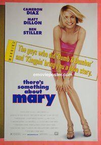 I124 THERE'S SOMETHING ABOUT MARY double-sided one-sheet movie poster '98 Diaz