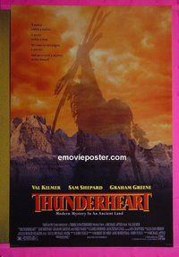 I132 THUNDERHEART double-sided one-sheet movie poster '92 Val Kilmer, Shepard