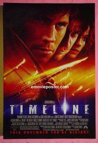 I141 TIMELINE double-sided advance one-sheet movie poster '03 Paul Walker, sci-fi