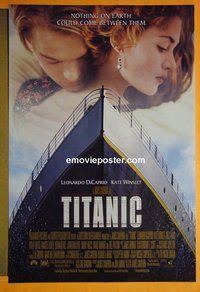 I143 TITANIC double-sided one-sheet movie poster '97 DiCaprio, Winslet