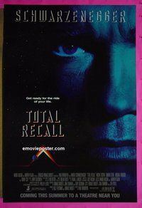 I154 TOTAL RECALL advance one-sheet movie poster '90 Schwarzenegger