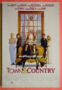 I157 TOWN & COUNTRY one-sheet movie poster '01 Beatty, Keaton