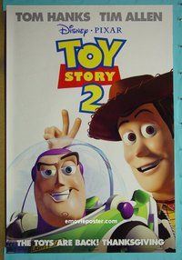 I161 TOY STORY 2 double-sided advance one-sheet movie poster '99 Hanks, Allen