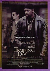 I162 TRAINING DAY double-sided advance one-sheet movie poster '01 Denzel Washington, Hawke