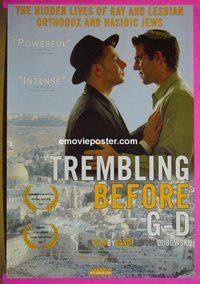 I165 TREMBLING BEFORE G-D double-sided one-sheet movie poster '01 gay Hasidim!