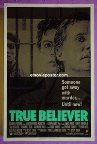I170 TRUE BELIEVER one-sheet movie poster '88 Woods, Downey Jr.