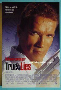 I175 TRUE LIES double-sided style B one-sheet movie poster '94 Schwarzenegger, Curtis