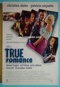I176 TRUE ROMANCE double-sided one-sheet movie poster '93 Christian Slater, Tarantino