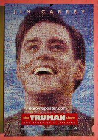 I179 TRUMAN SHOW double-sided teaser one-sheet movie poster '98 Jim Carrey, Harris