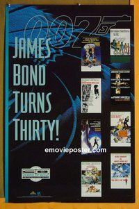 H018 30 YEARS OF BOND video one-sheet movie poster '92 James Bond, Connery
