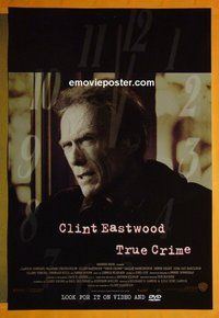 I172 TRUE CRIME video one-sheet movie poster '99 Clint Eastwood
