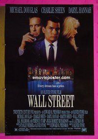 I216 WALL STREET one-sheet movie poster '87 Michael Douglas, Sheen